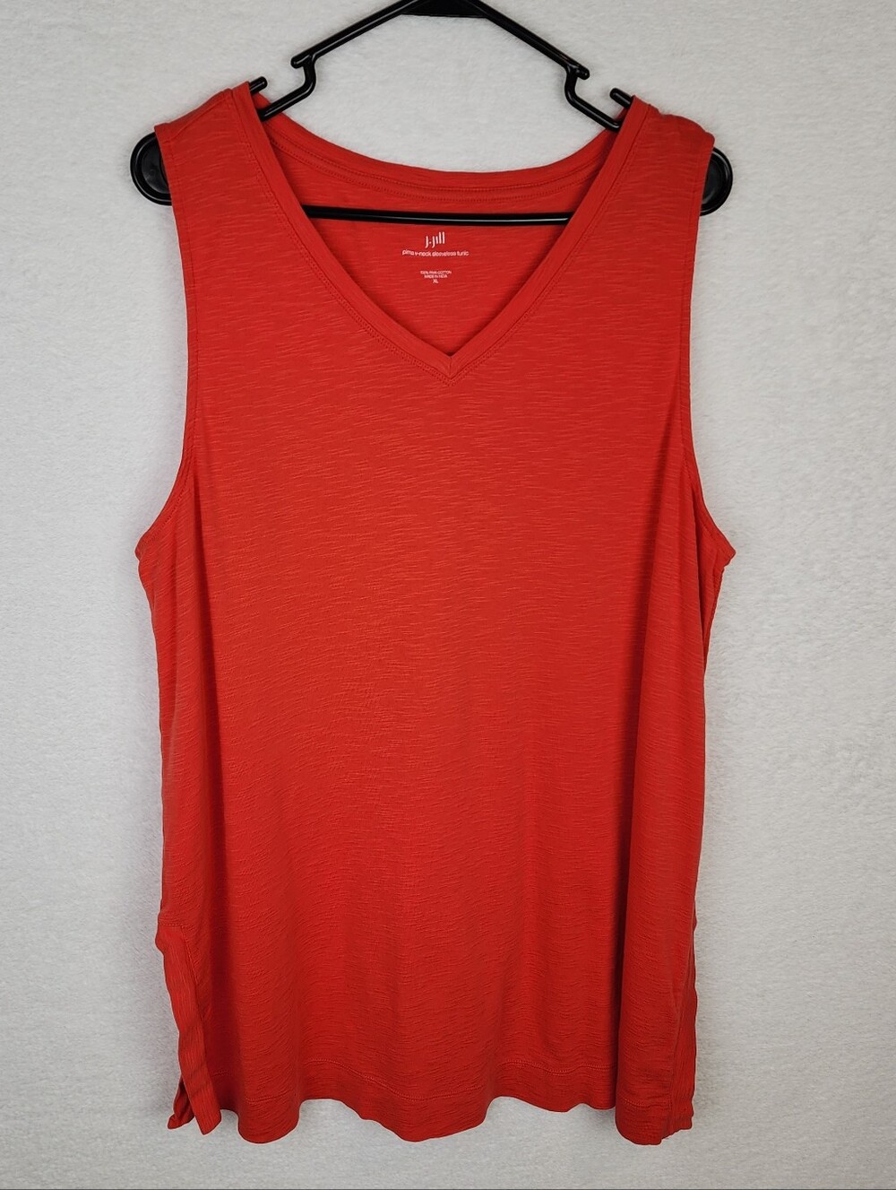 J JILL 100% Pima Cotton V Neck Sleevless Tunic XL